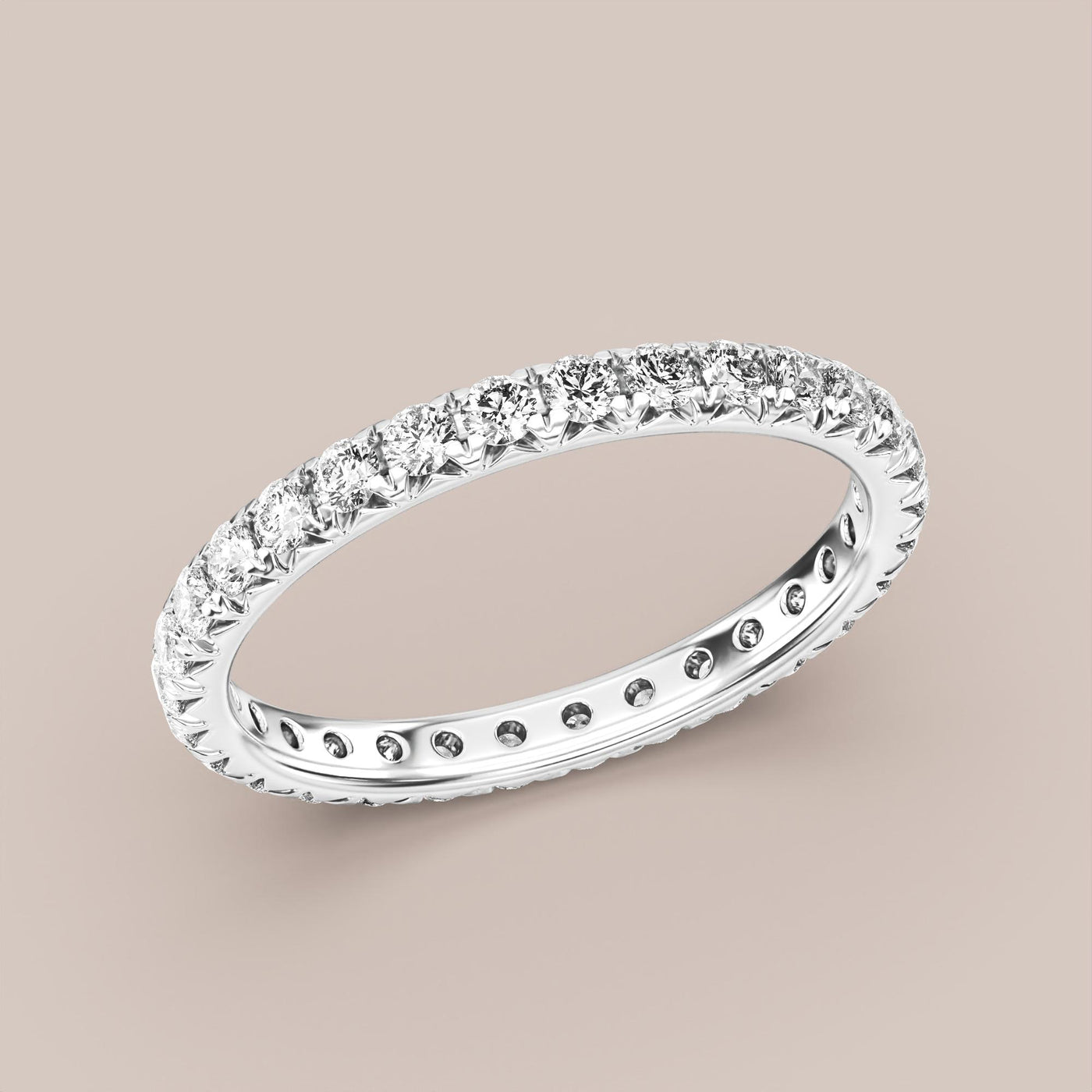 French Set Pave Diamond Band Full Eternity