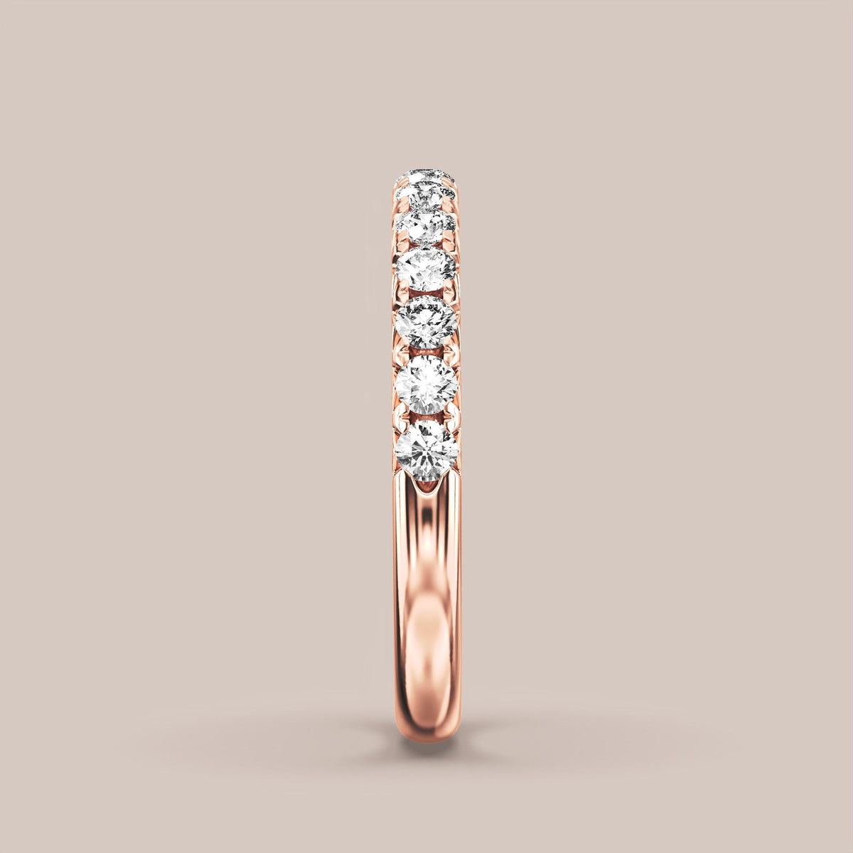French Set Pave Diamond Band Half Eternity