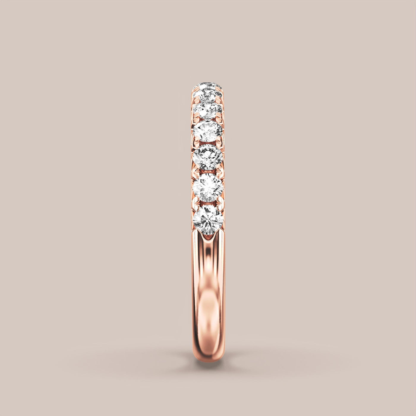 French Set Pave Diamond Band Half Eternity