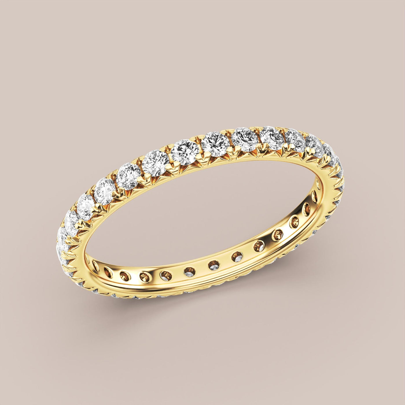 French Set Pave Diamond Band Full Eternity