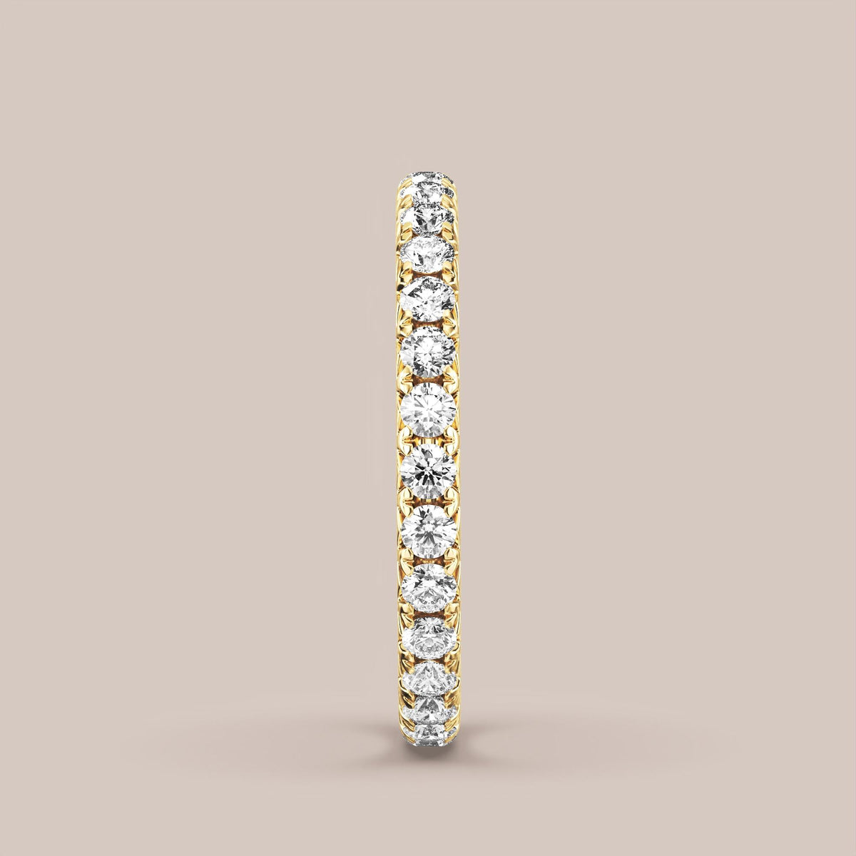 French Set Pave Diamond Band Full Eternity