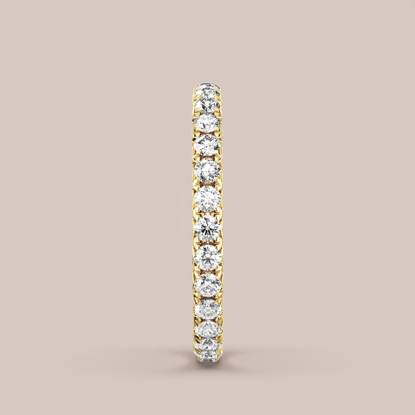 French Set Pave Diamond Band Full Eternity