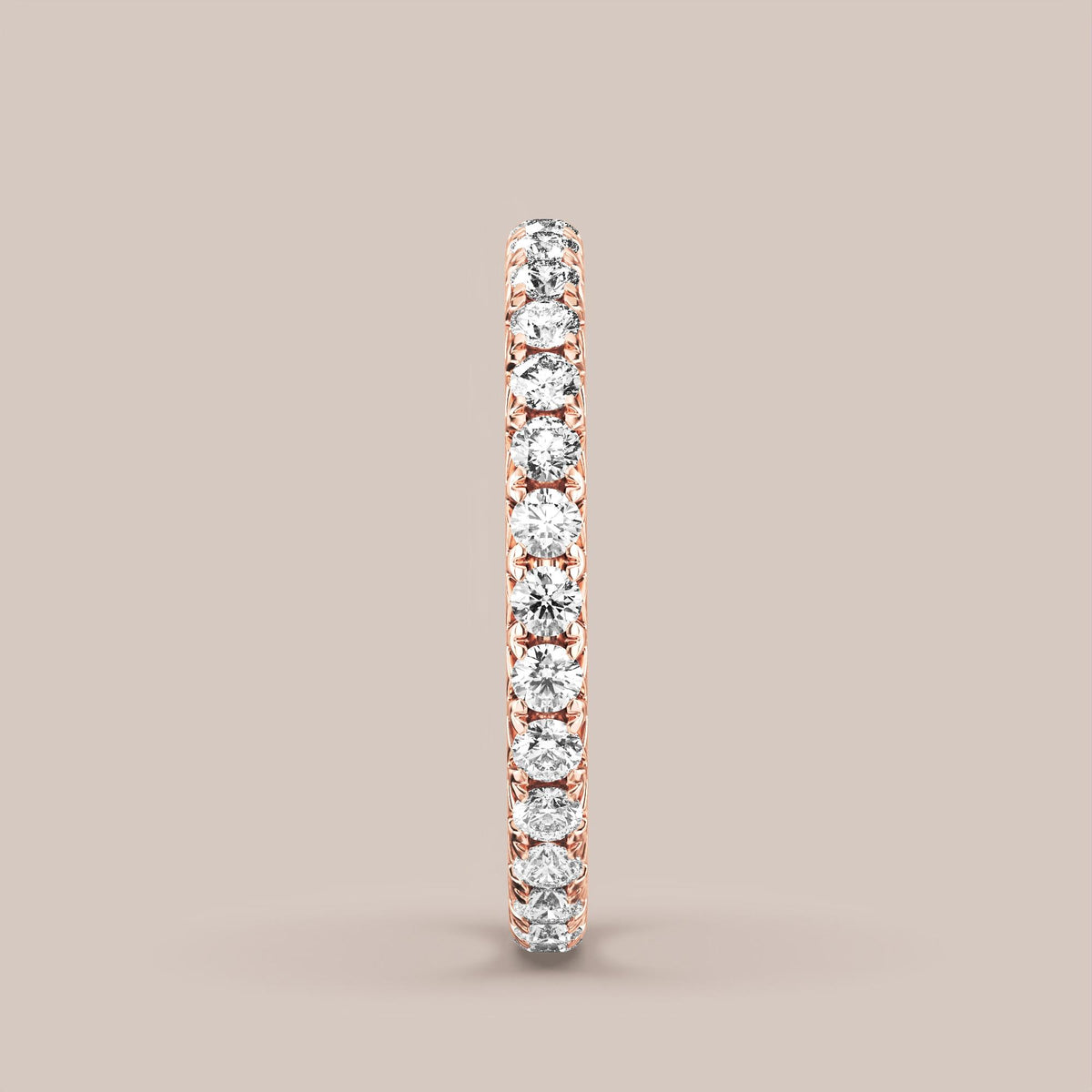 French Set Pave Diamond Band Full Eternity