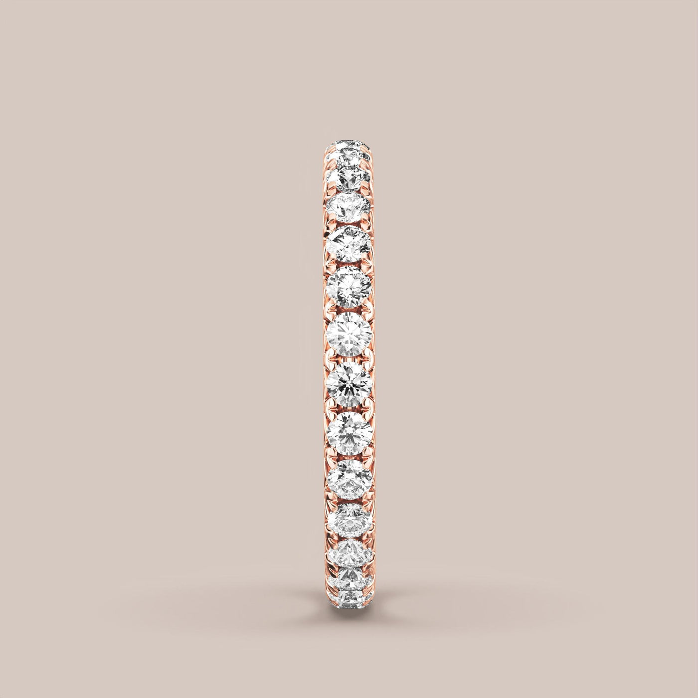 French Set Pave Diamond Band Full Eternity