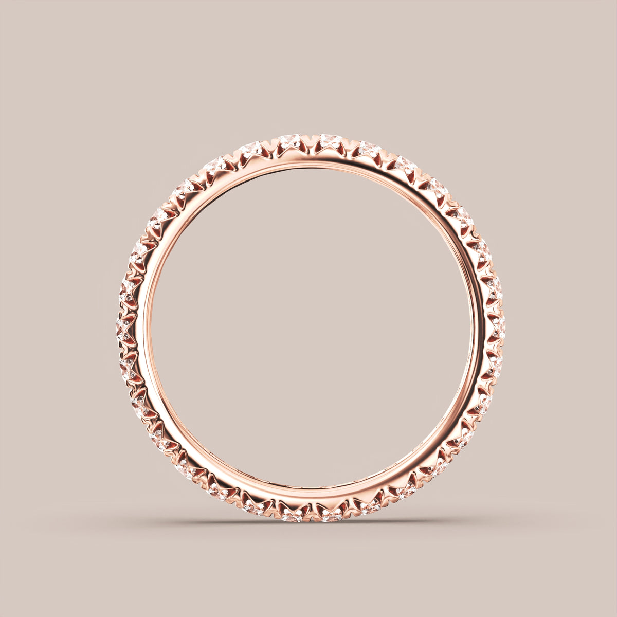 French Set Pave Diamond Band Full Eternity