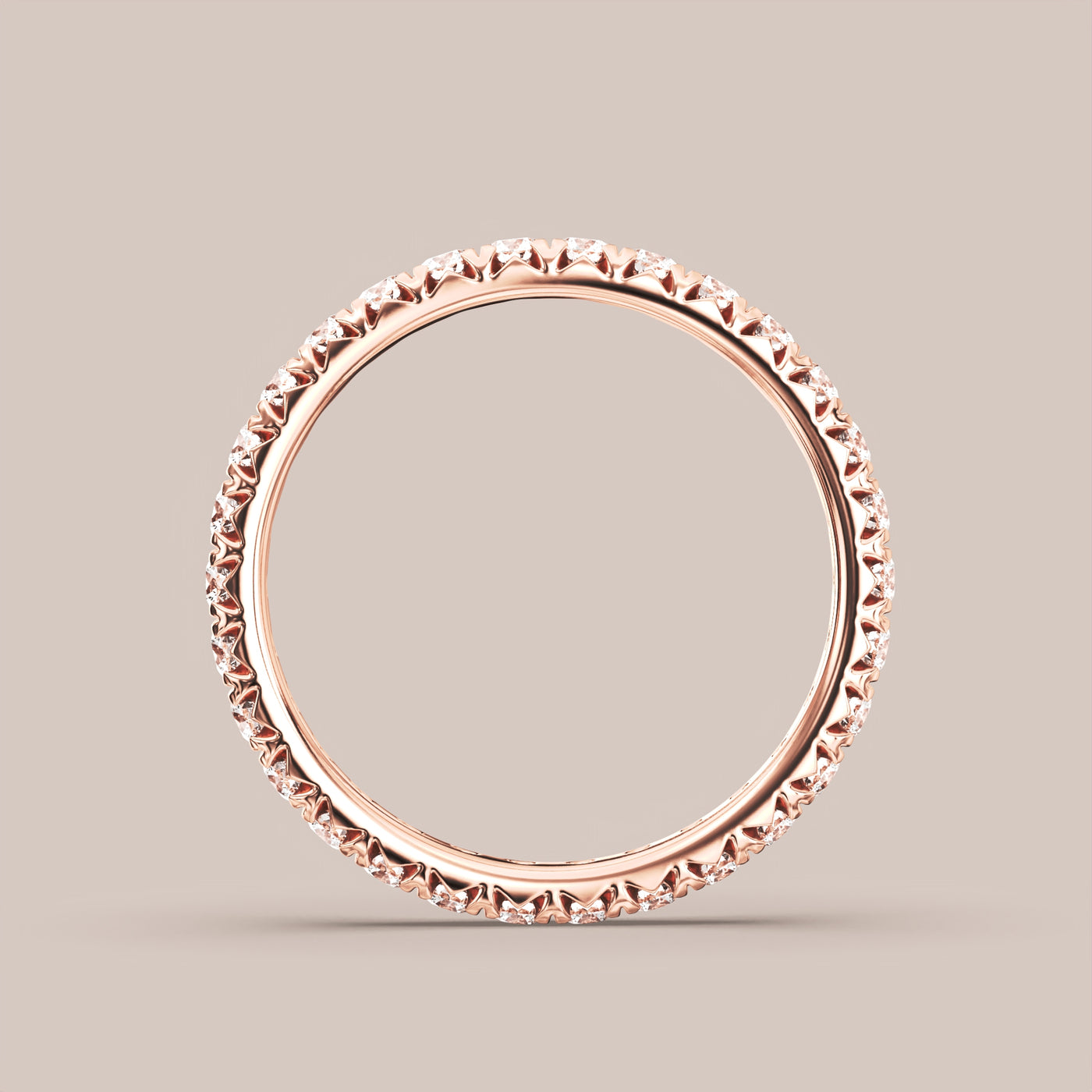 French Set Pave Diamond Band Full Eternity