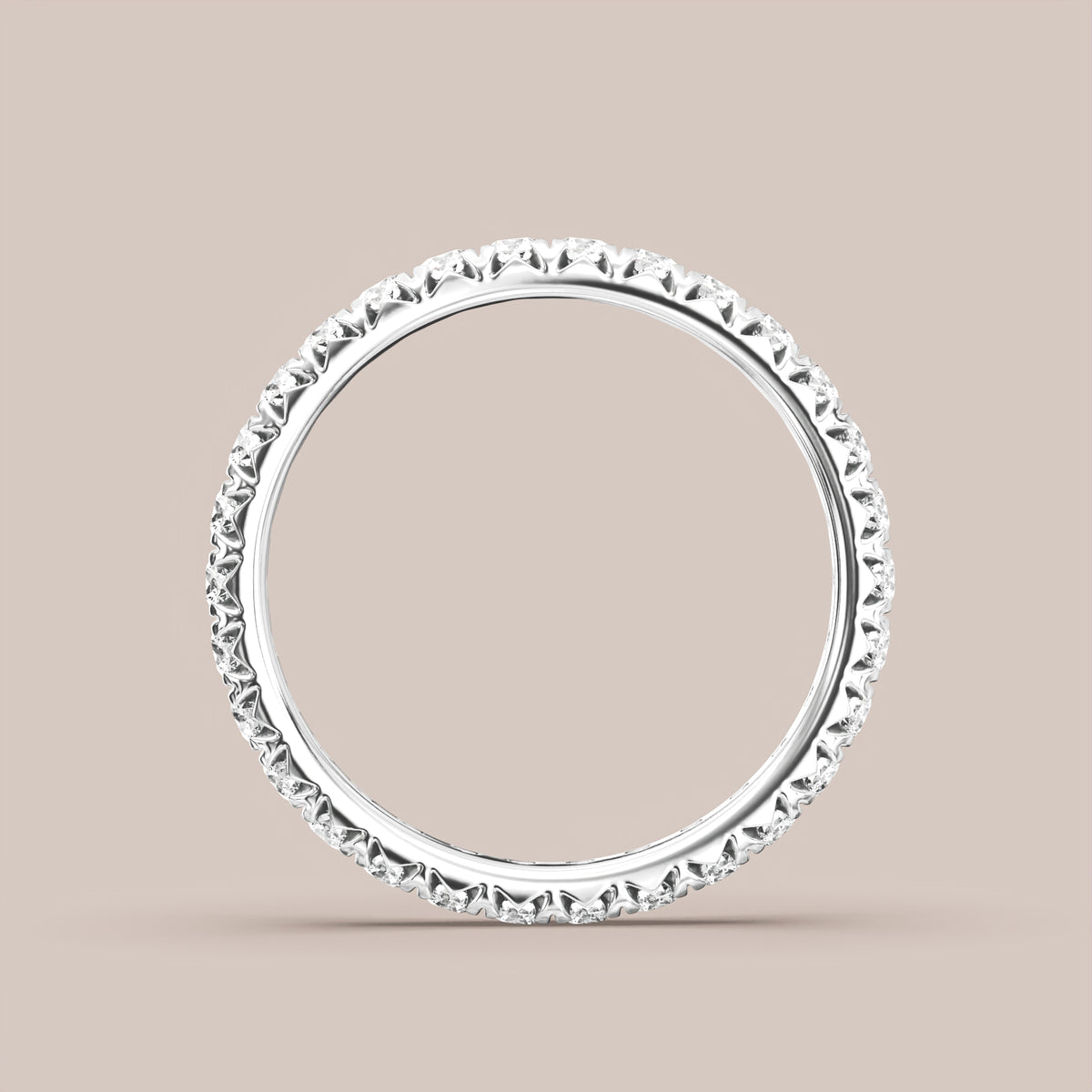 French Set Pave Diamond Band Full Eternity