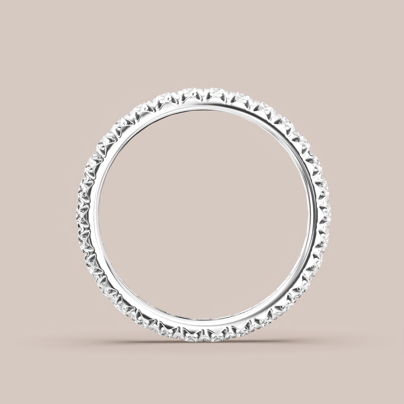 French Set Pave Diamond Band Full Eternity