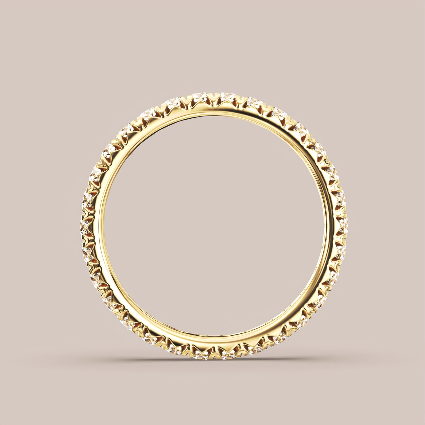French Set Pave Diamond Band Full Eternity