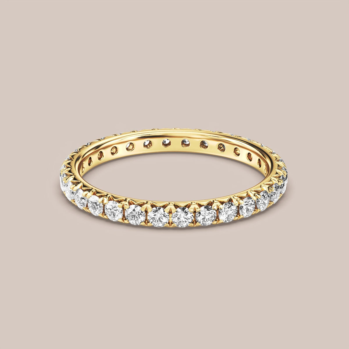 French Set Pave Diamond Band Full Eternity