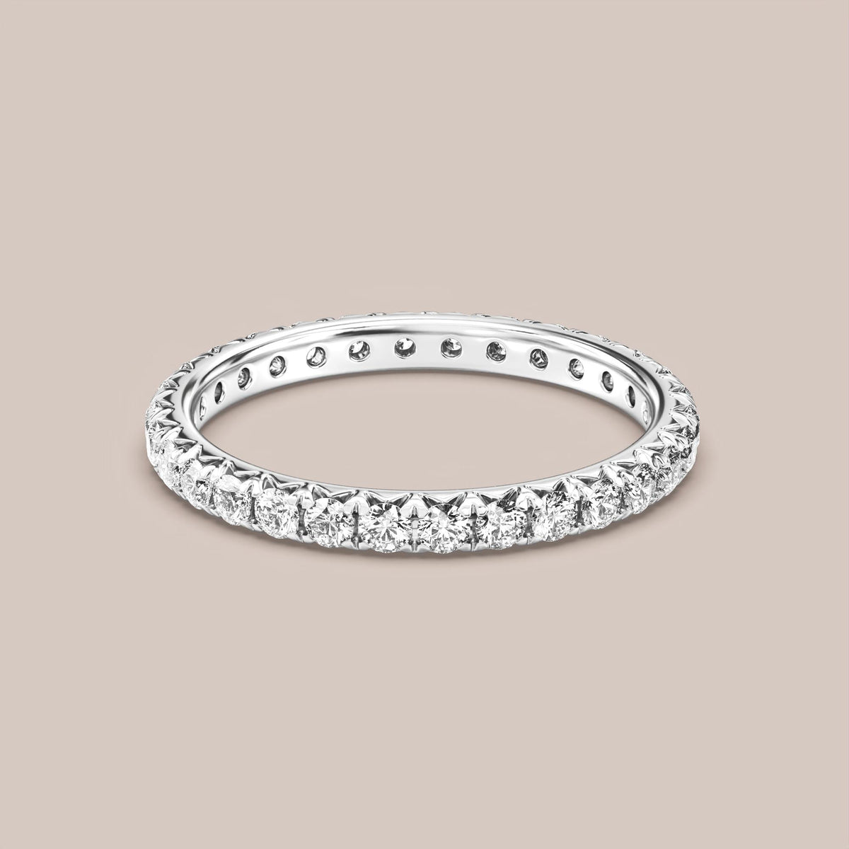 French Set Pave Diamond Band Full Eternity