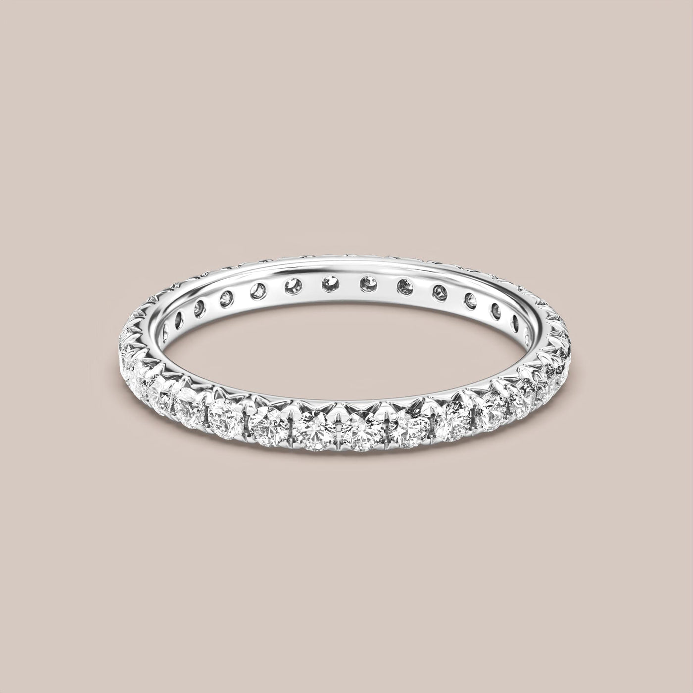 French Set Pave Diamond Band Full Eternity