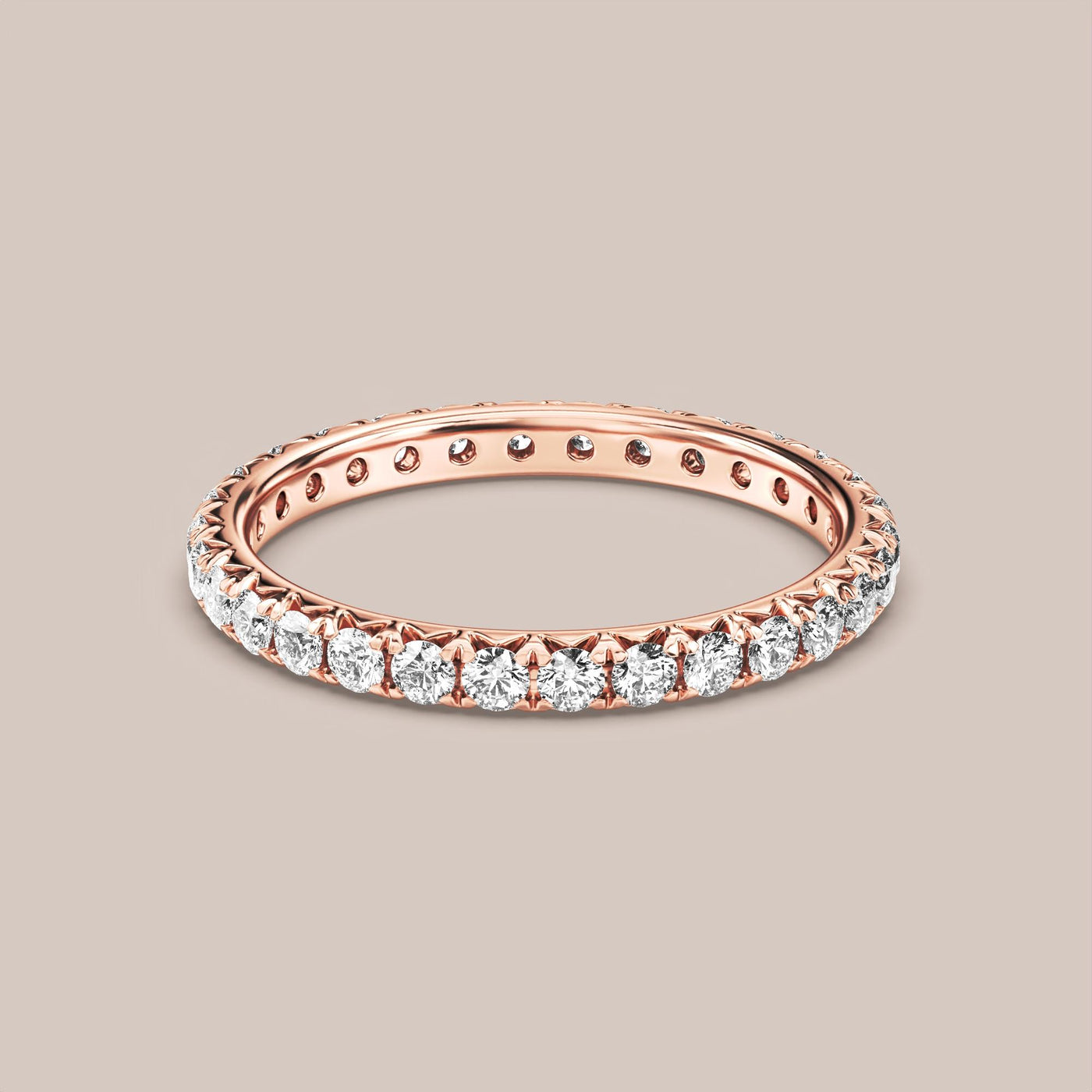 French Set Pave Diamond Band Full Eternity