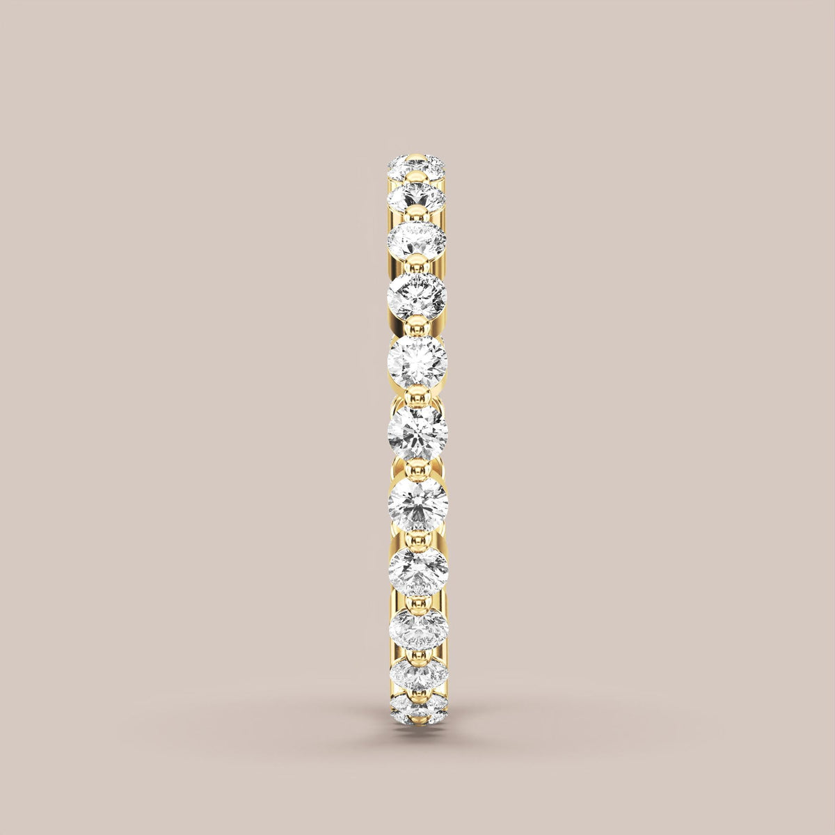 Single Prong Shared Diamond Band Full Eternity