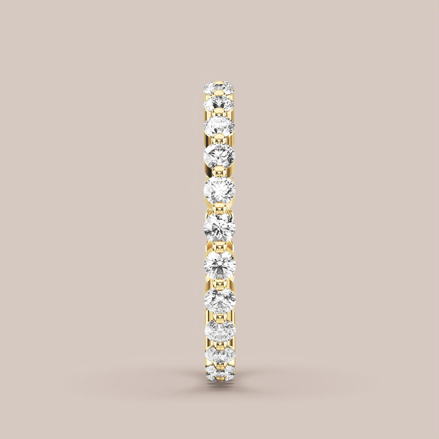 Single Prong Shared Diamond Band Full Eternity