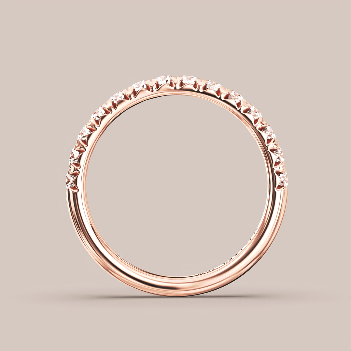 French Set Pave Diamond Band Half Eternity
