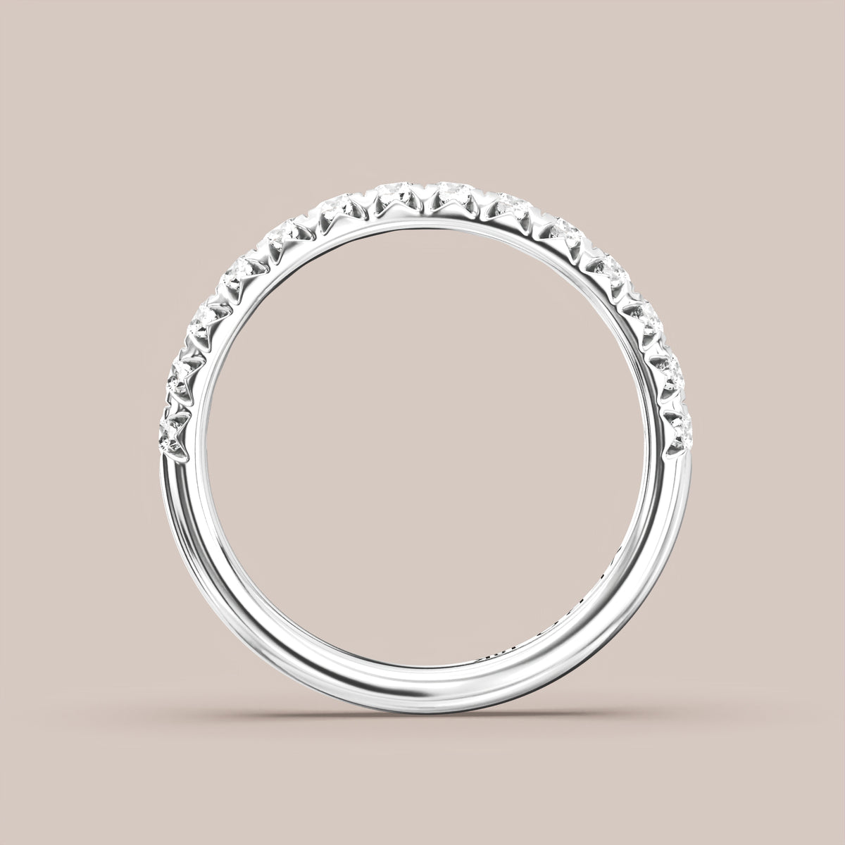 French Set Pave Diamond Band Half Eternity