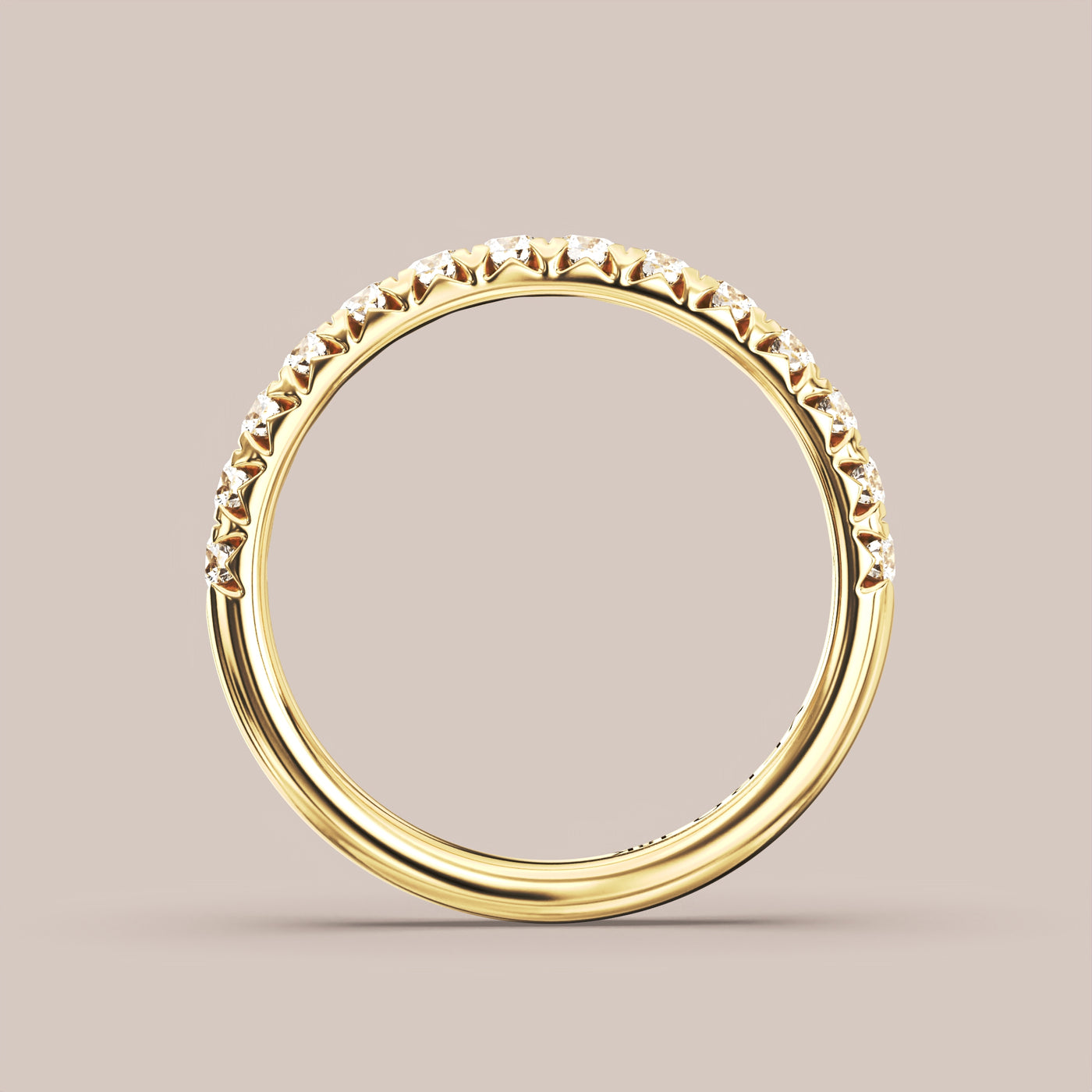 French Set Pave Diamond Band Half Eternity