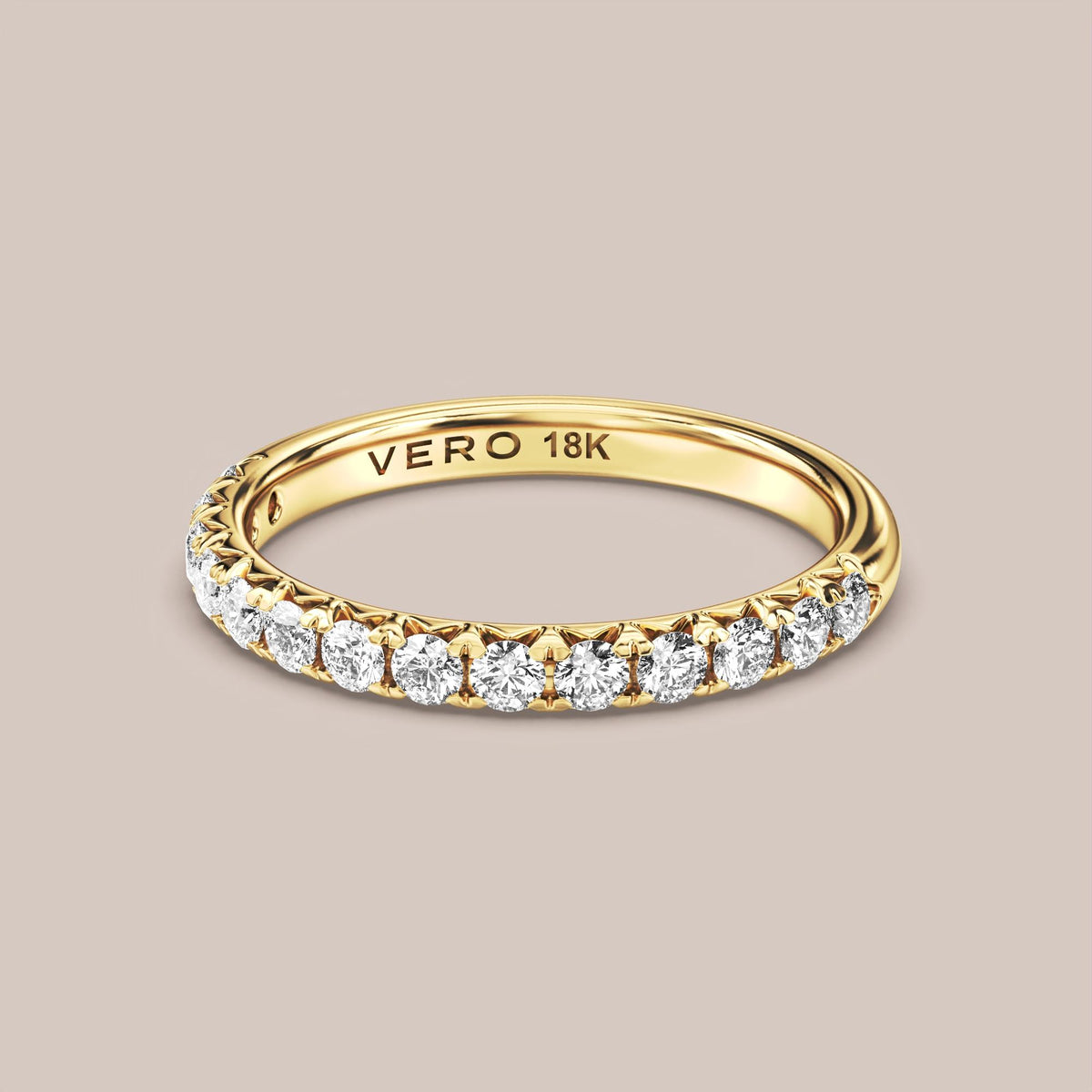 French Set Pave Diamond Band Half Eternity