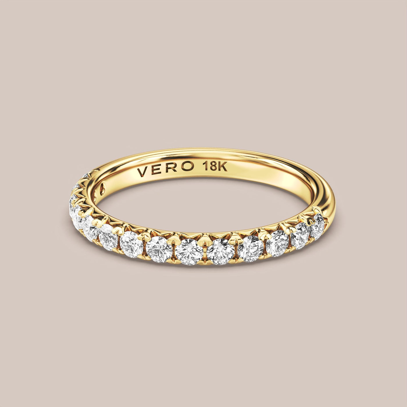 French Set Pave Diamond Band Half Eternity