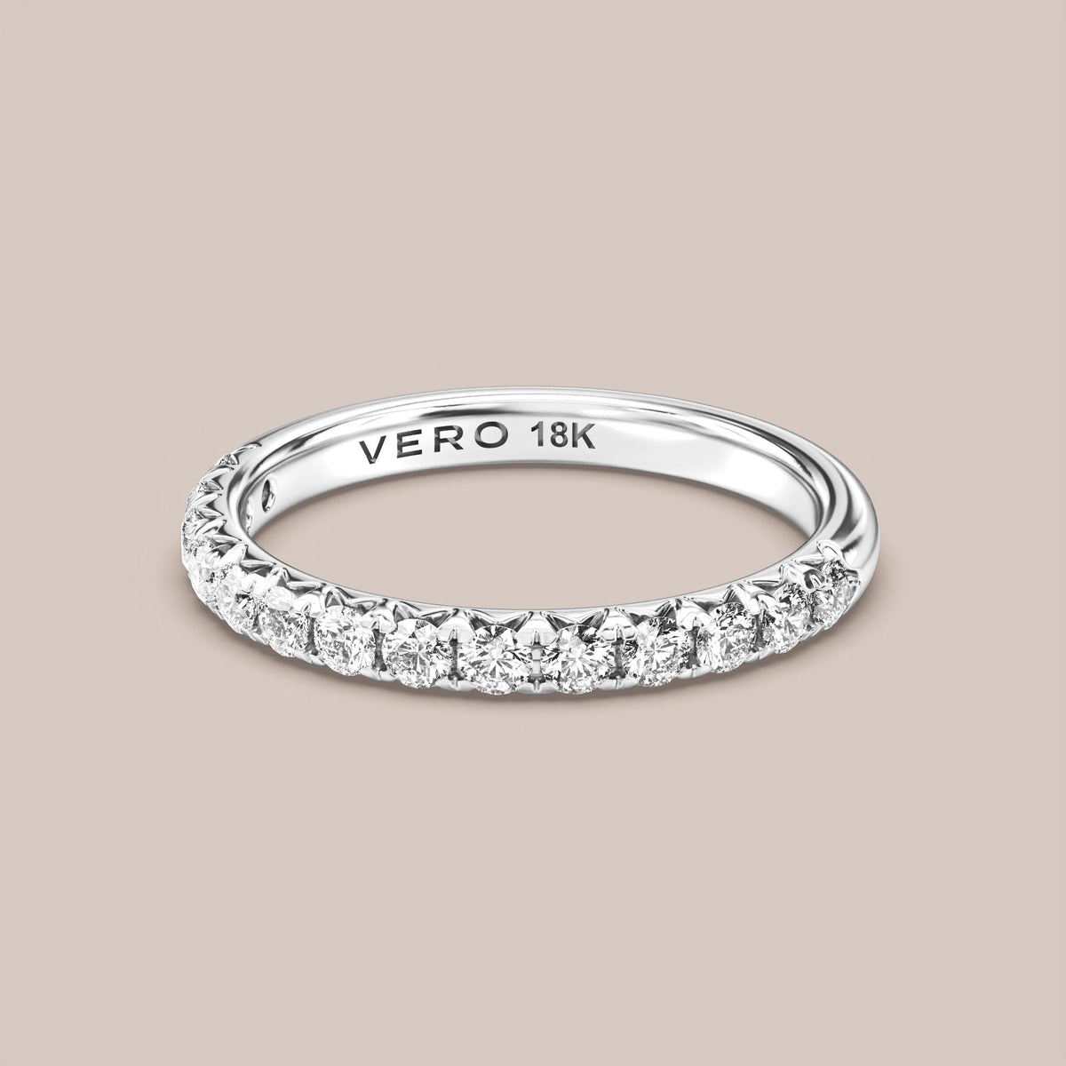 French Set Pave Diamond Band Half Eternity