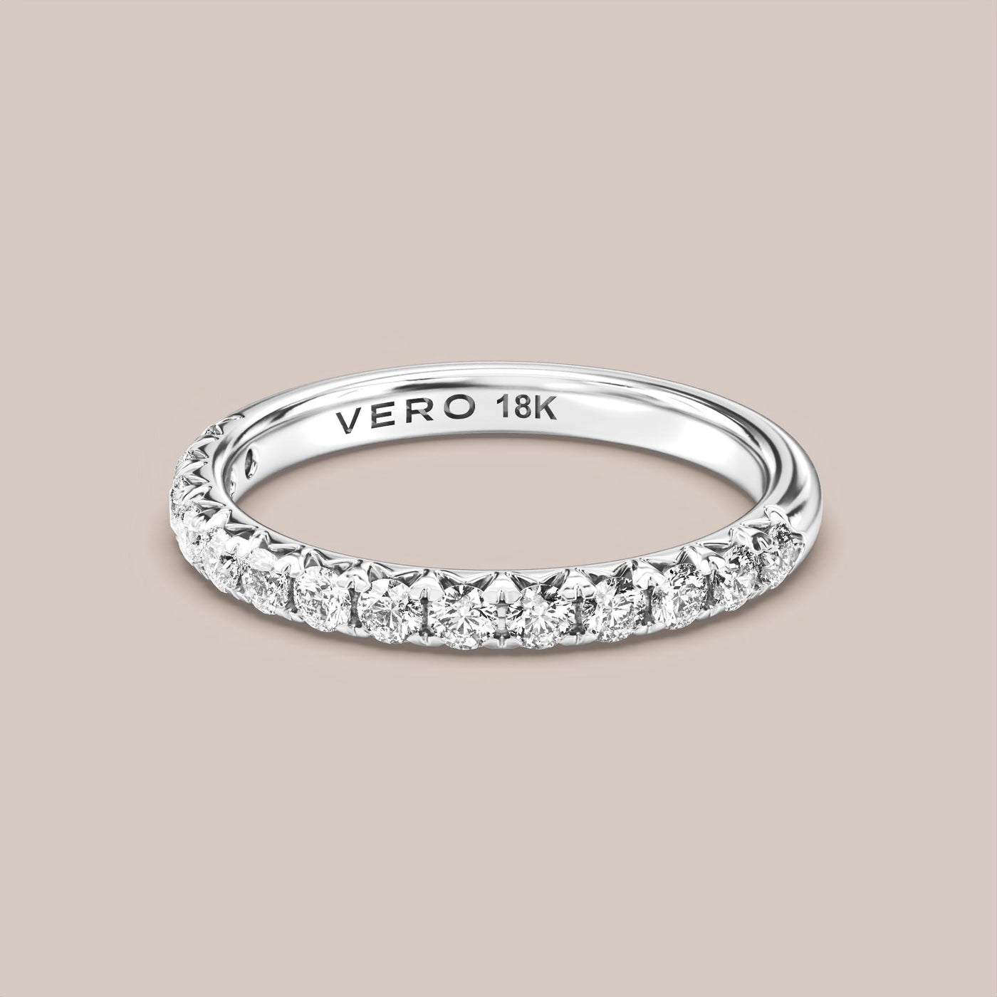 French Set Pave Diamond Band Half Eternity