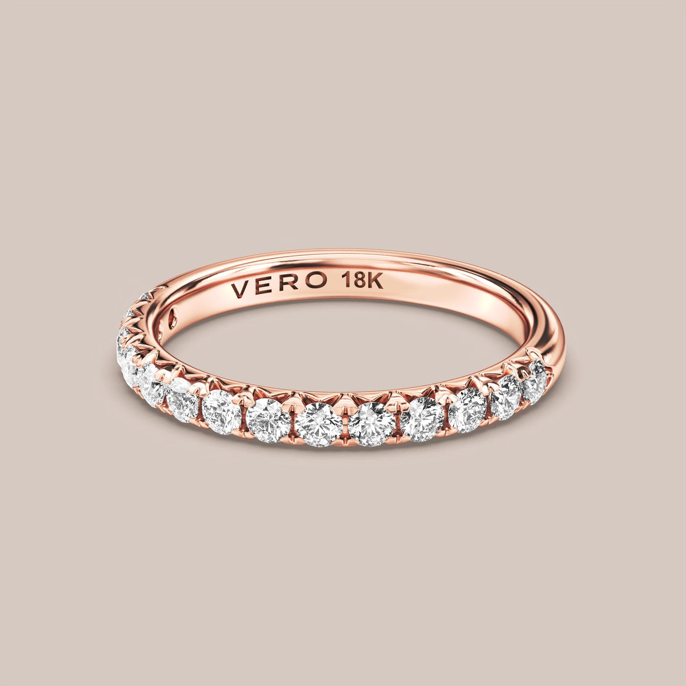 French Set Pave Diamond Band Half Eternity