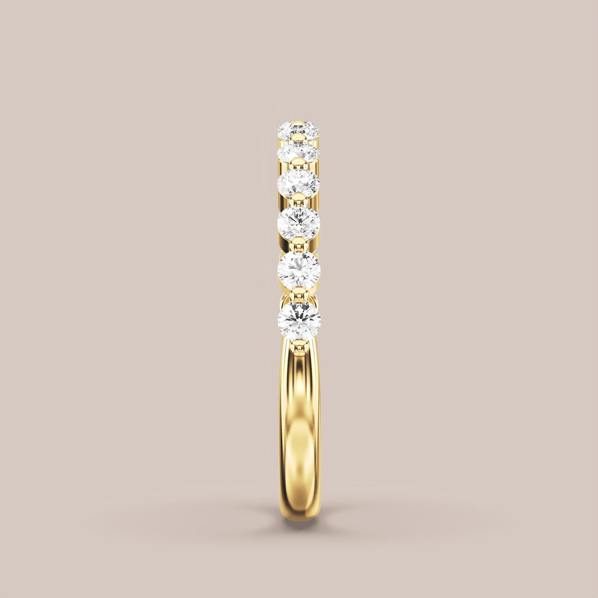 Single Prong Shared Diamond Band Half Eternity
