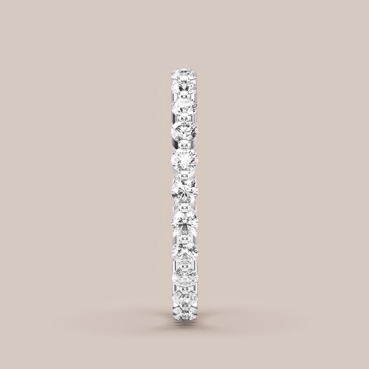 Single Prong Shared Diamond Band Full Eternity