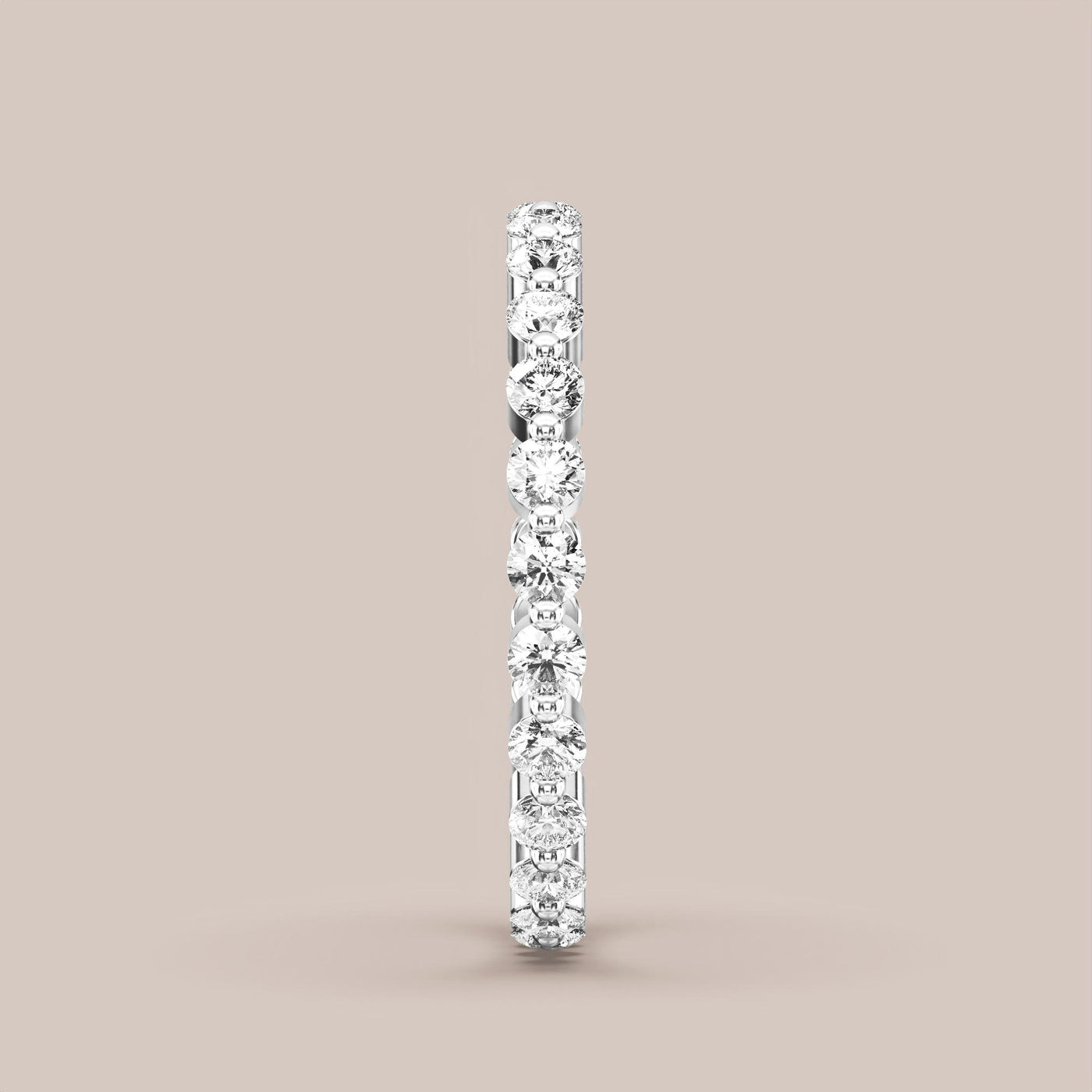 Single Prong Shared Diamond Band Full Eternity