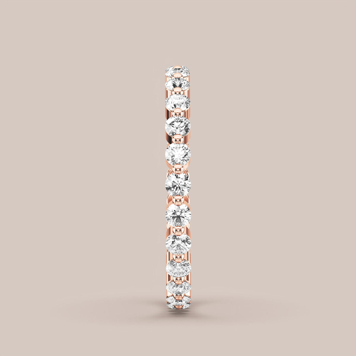Single Prong Shared Diamond Band Full Eternity