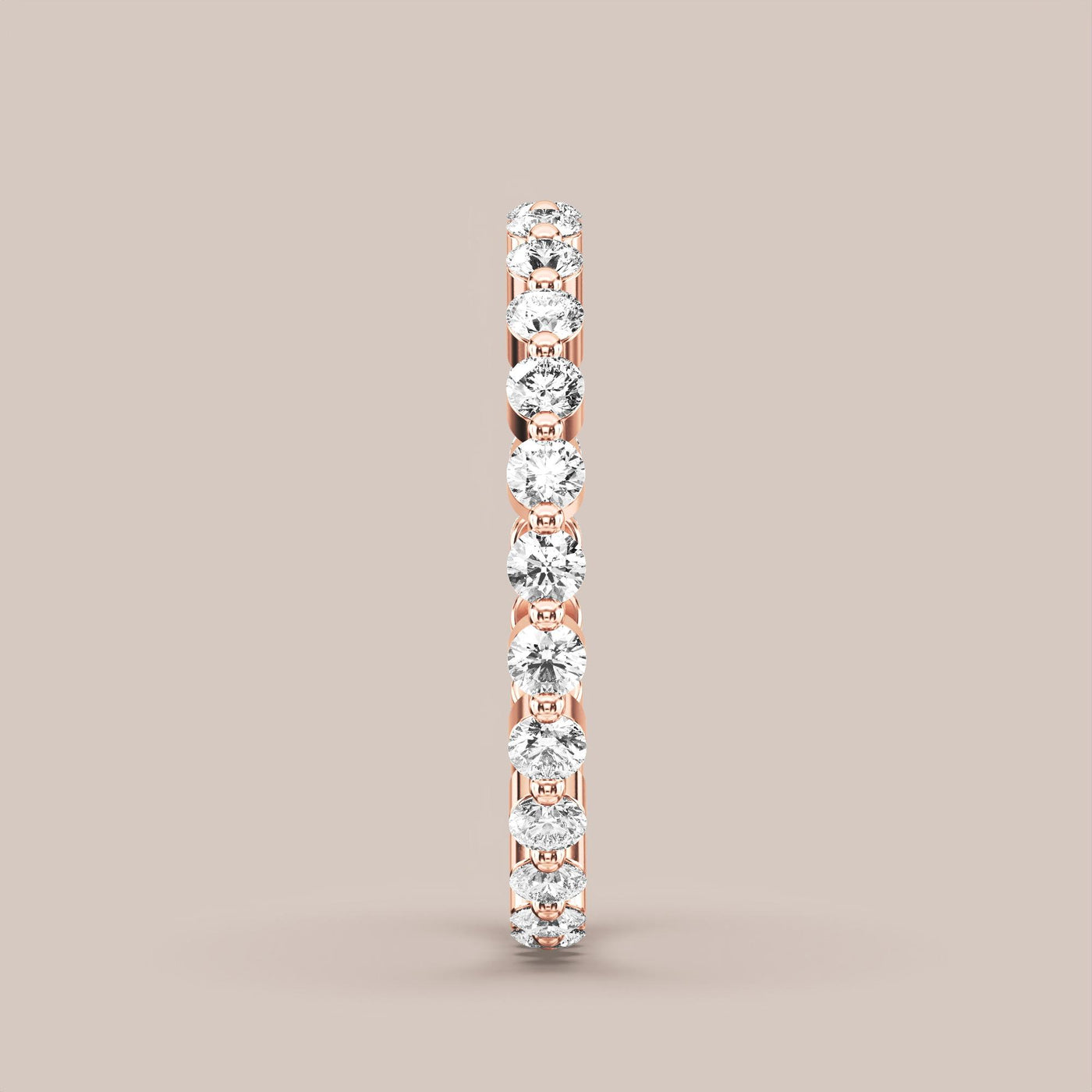 Single Prong Shared Diamond Band Full Eternity