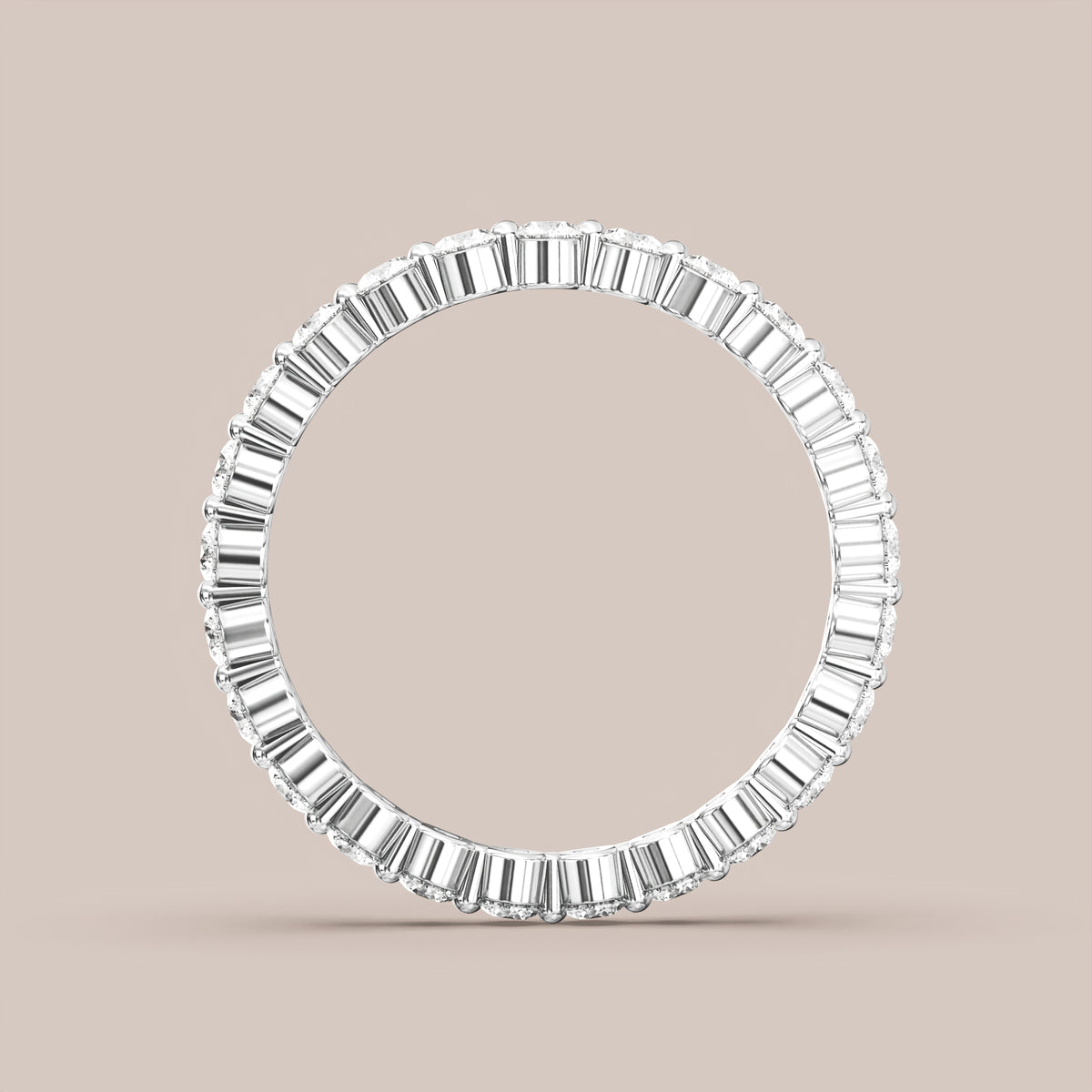 Single Prong Shared Diamond Band Full Eternity
