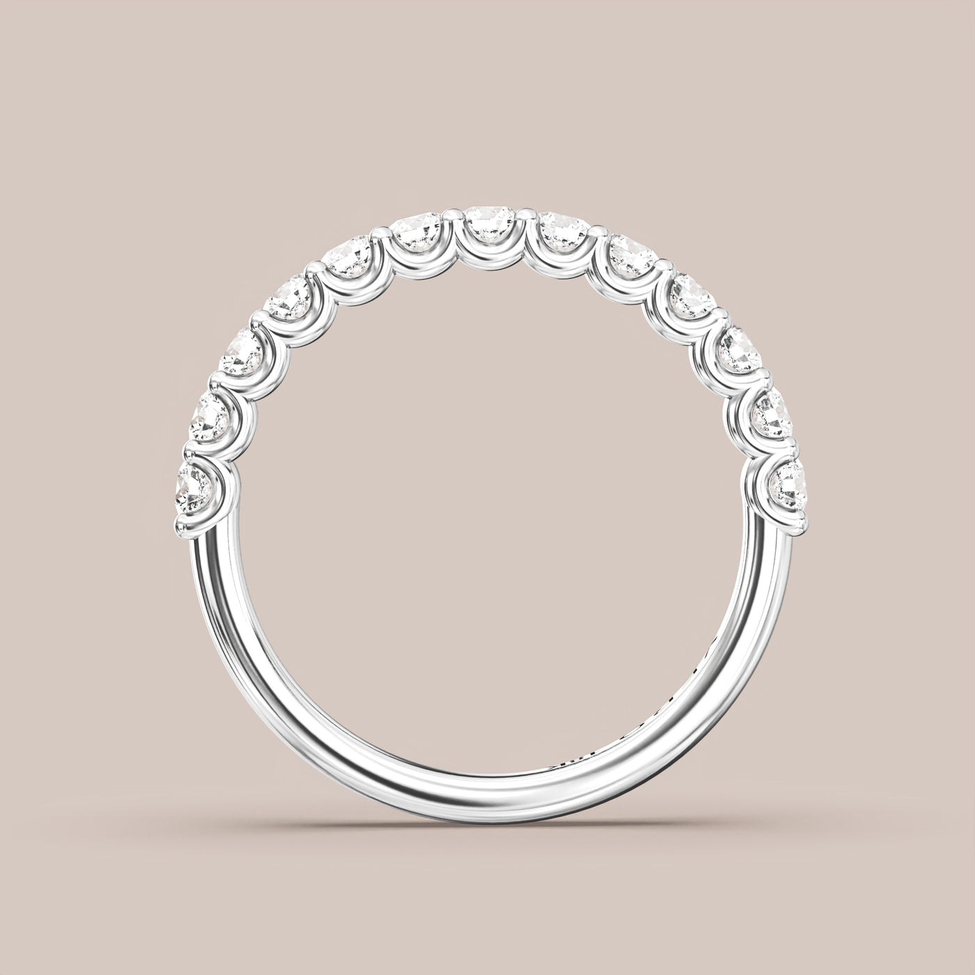 Scallop Diamond Band Half Eternity