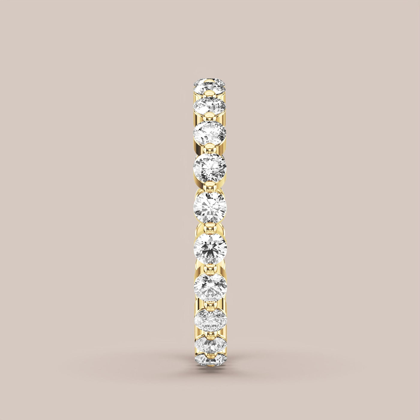 Single Prong Shared Diamond Band Full Eternity