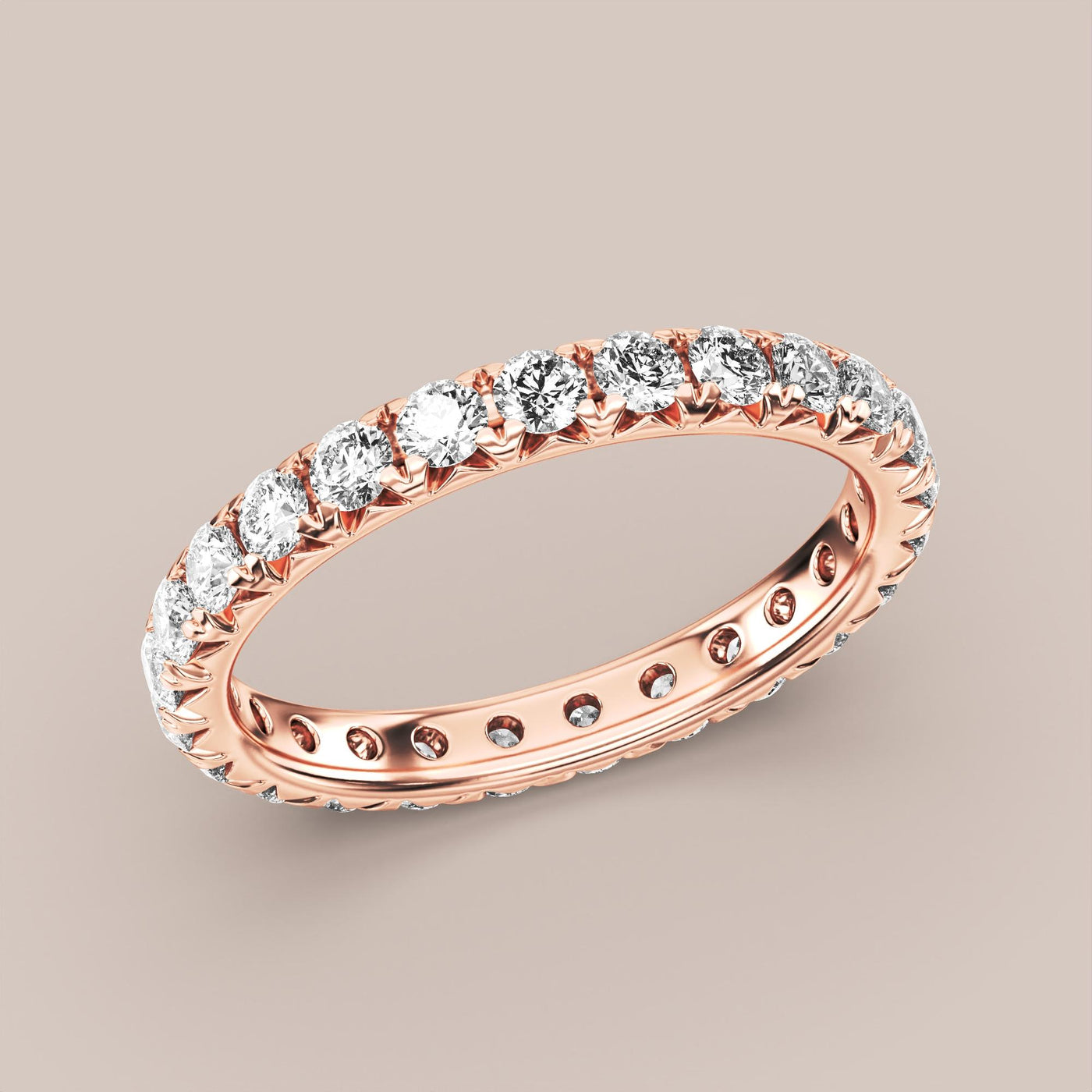 French Set Pave Diamond Band Full Eternity
