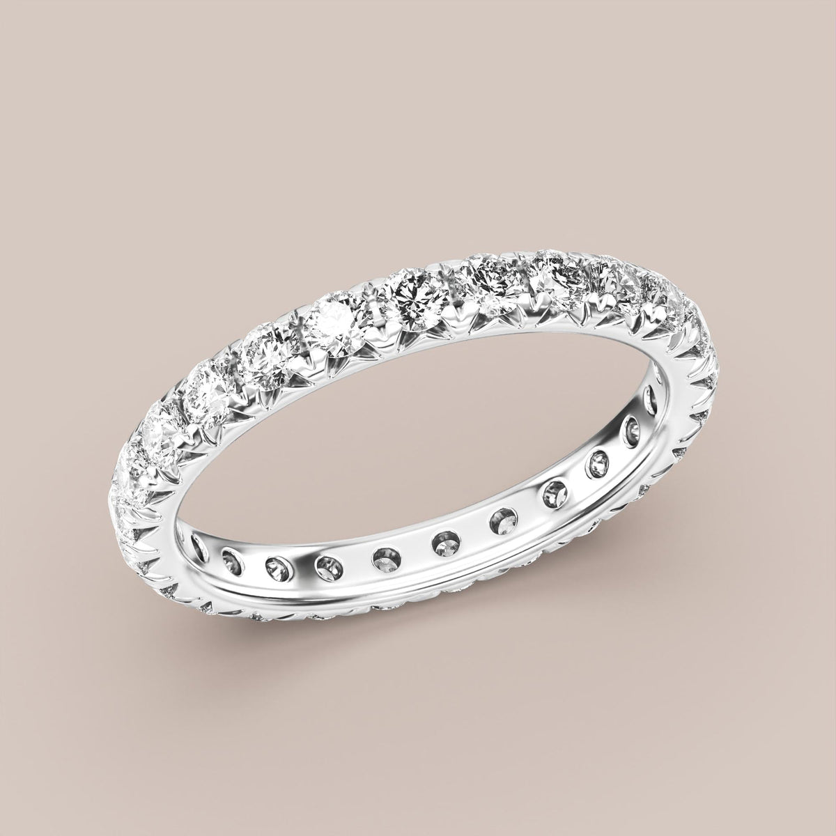 French Set Pave Diamond Band Full Eternity