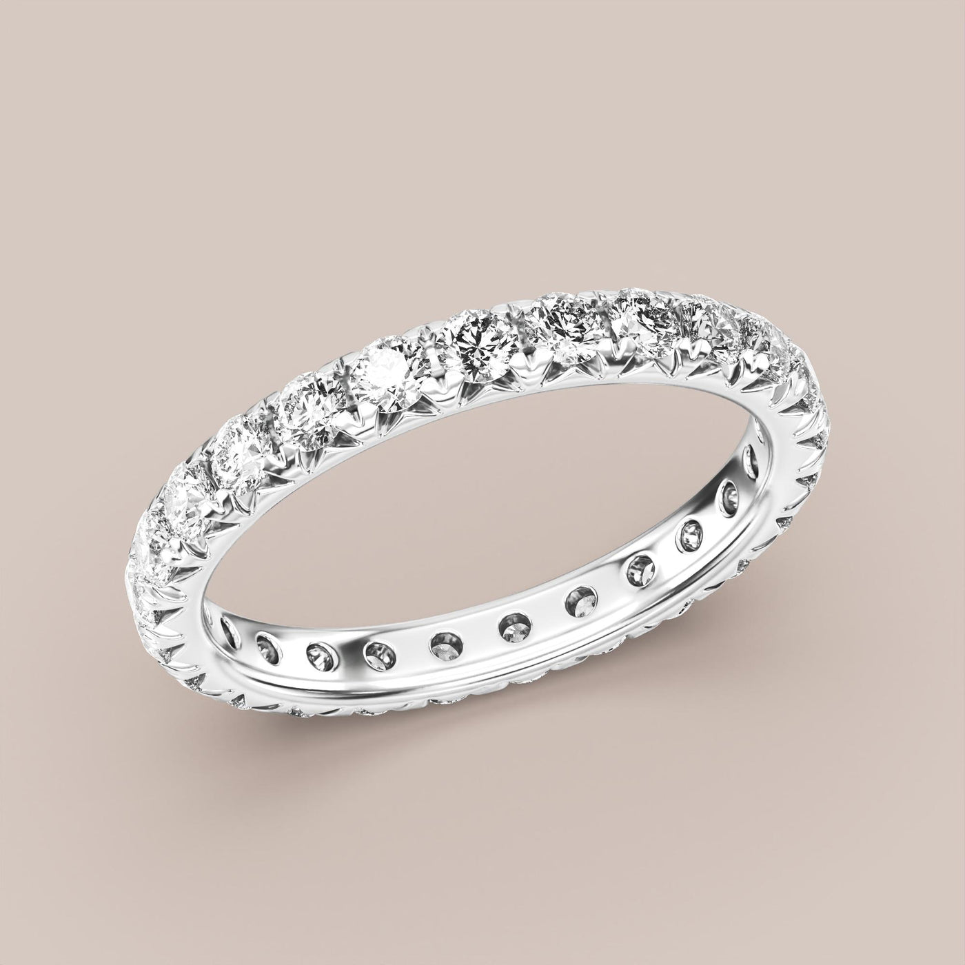 French Set Pave Diamond Band Full Eternity