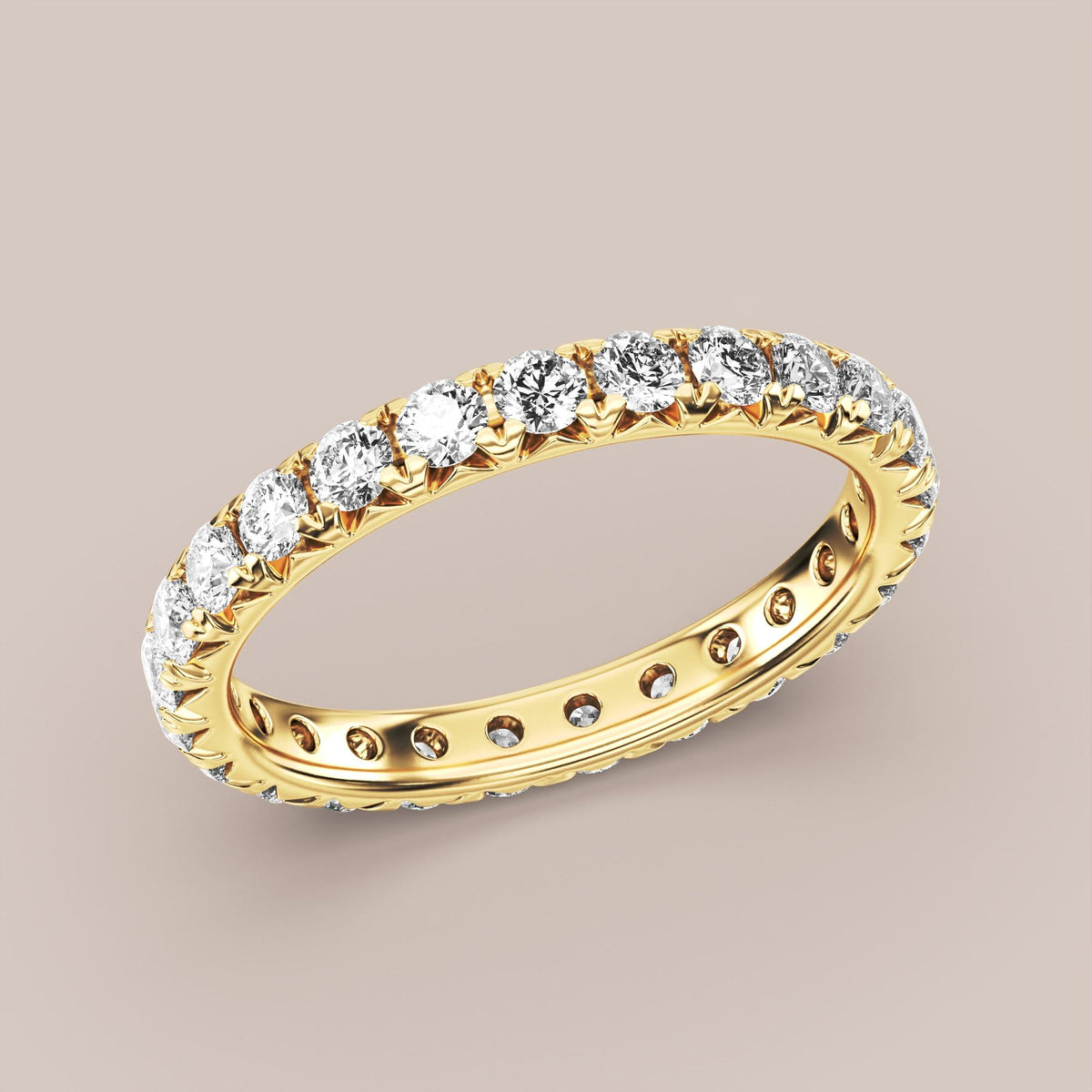 French Set Pave Diamond Band Full Eternity
