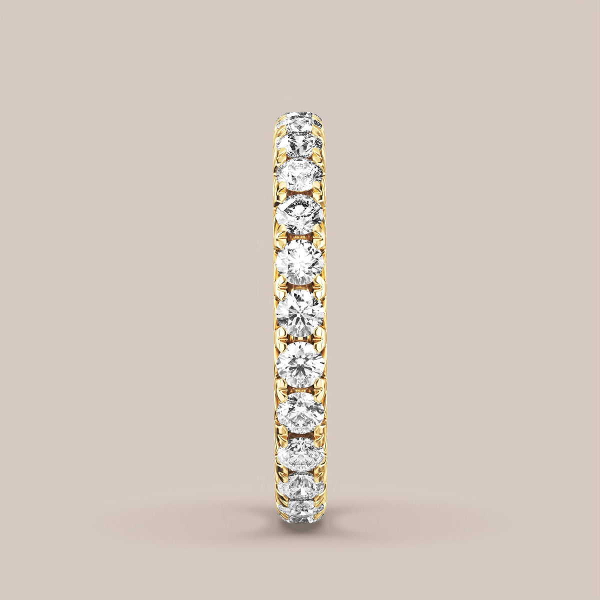 French Set Pave Diamond Band Full Eternity