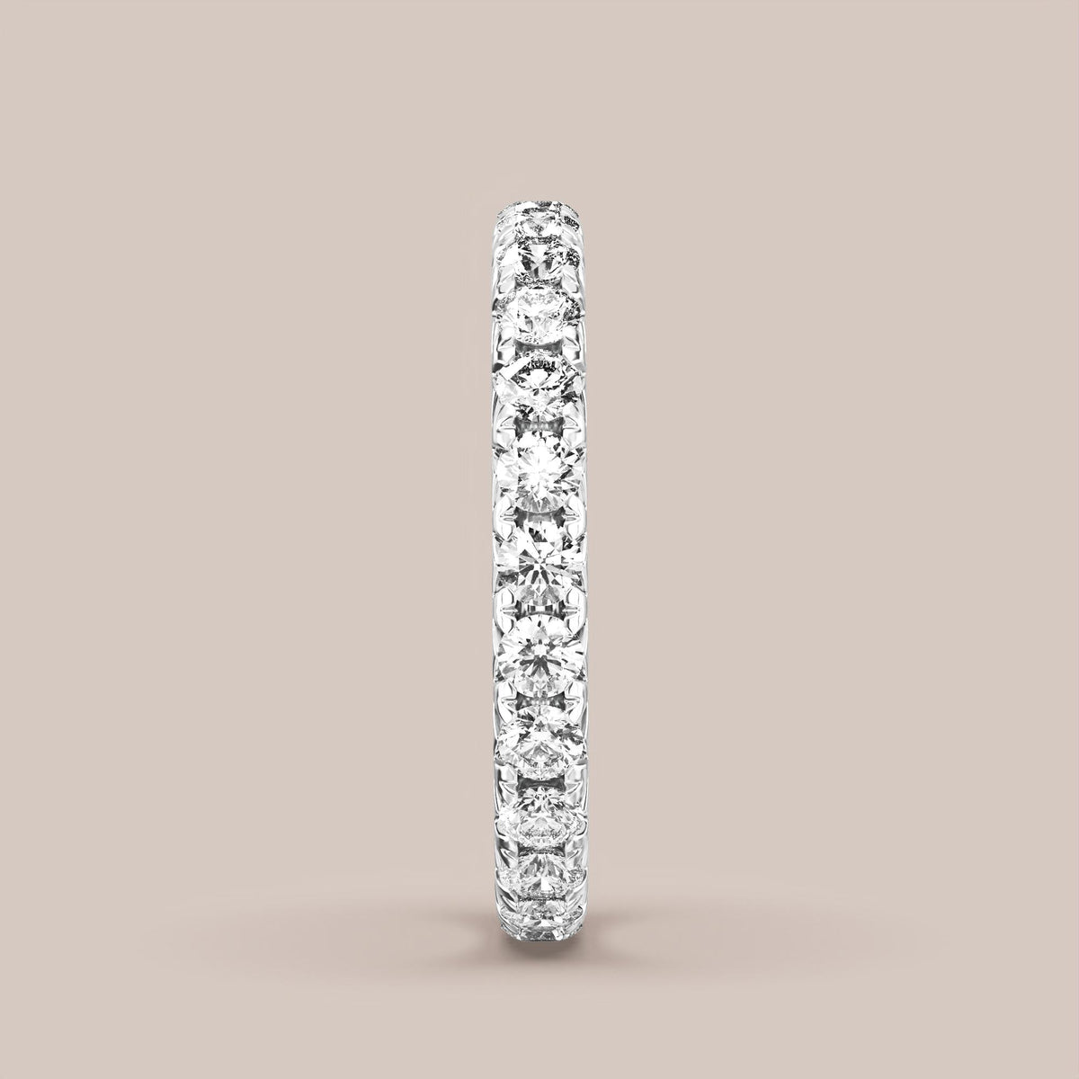 French Set Pave Diamond Band Full Eternity