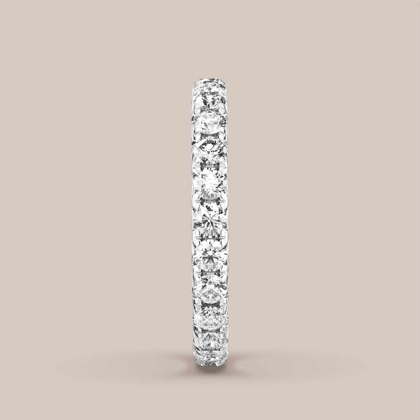 French Set Pave Diamond Band Full Eternity