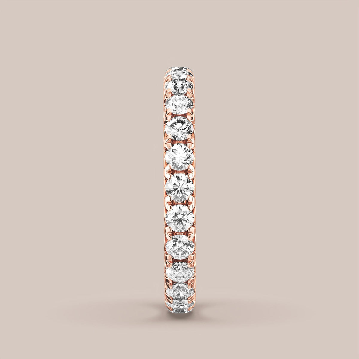 French Set Pave Diamond Band Full Eternity