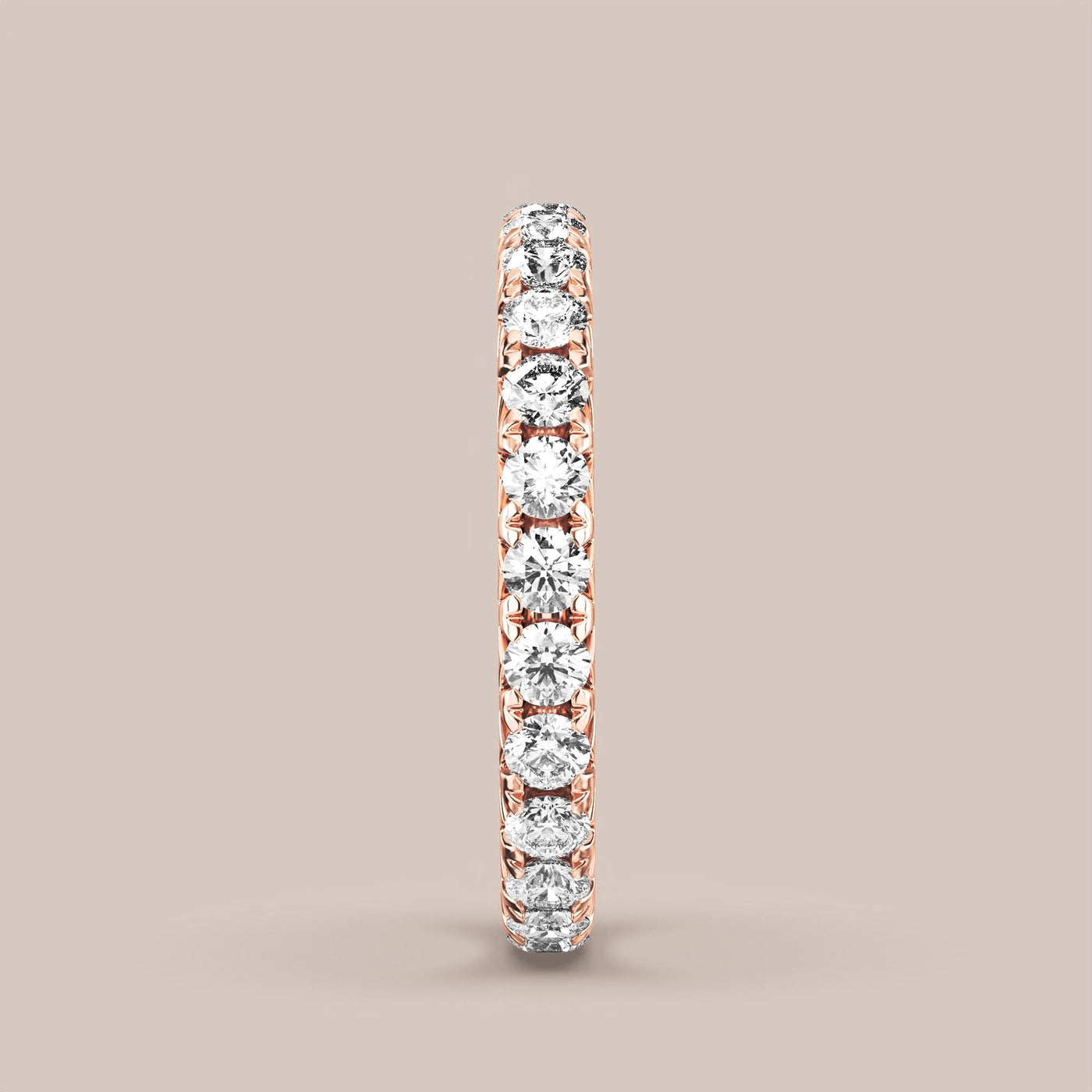 French Set Pave Diamond Band Full Eternity