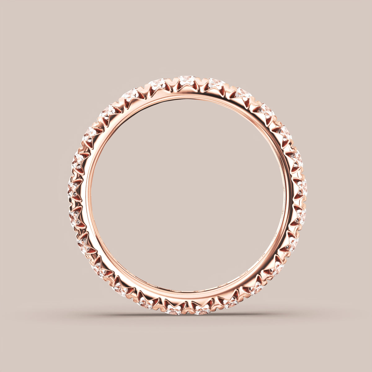 French Set Pave Diamond Band Full Eternity