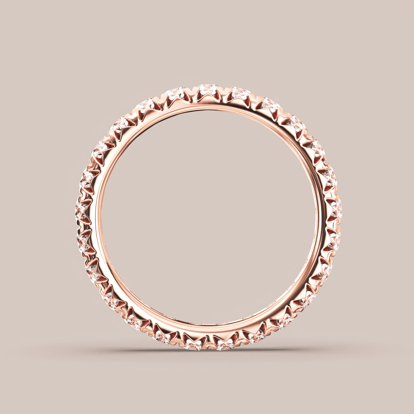 French Set Pave Diamond Band Full Eternity