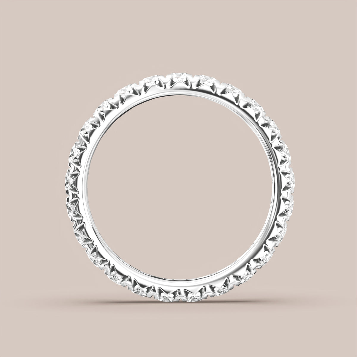 French Set Pave Diamond Band Full Eternity