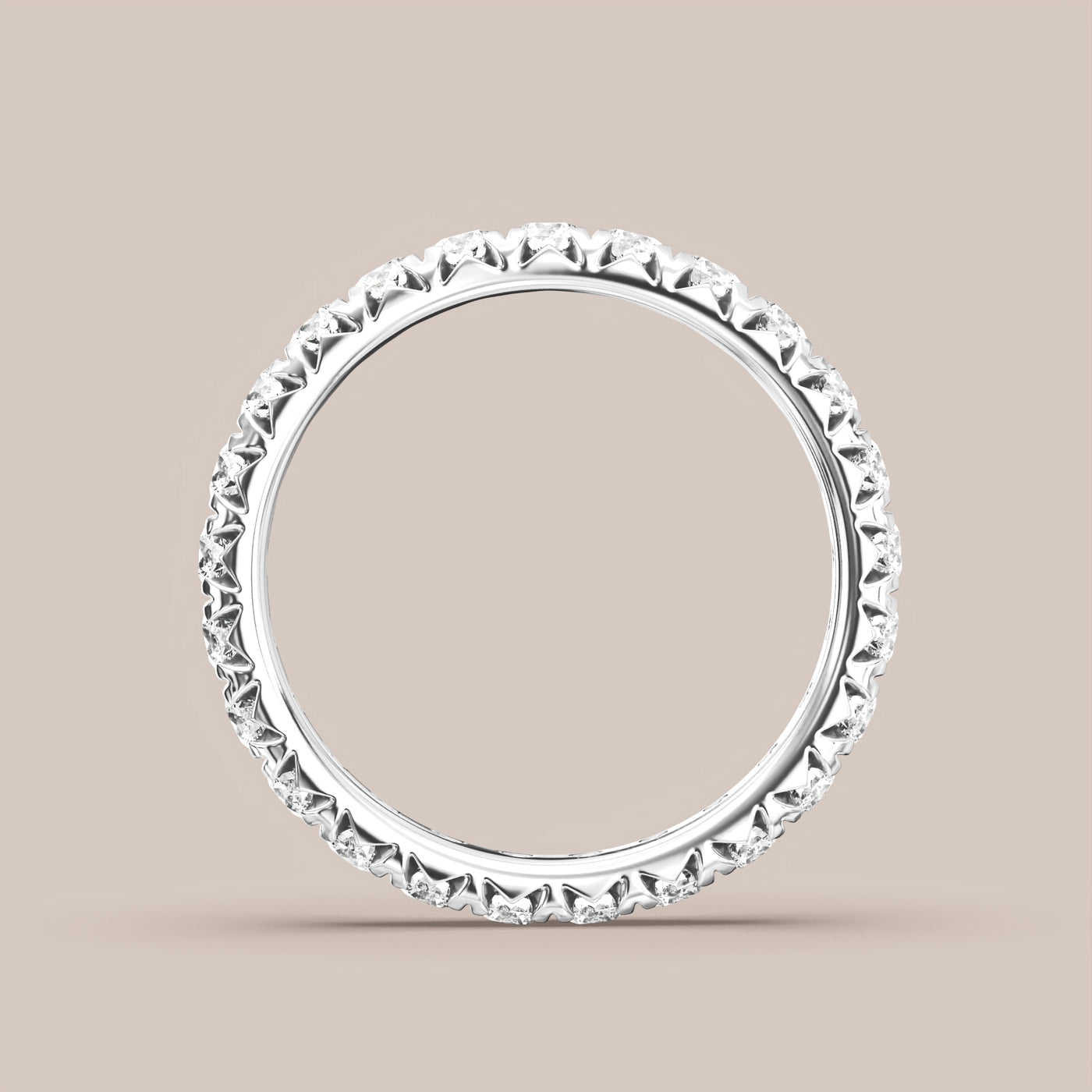 French Set Pave Diamond Band Full Eternity