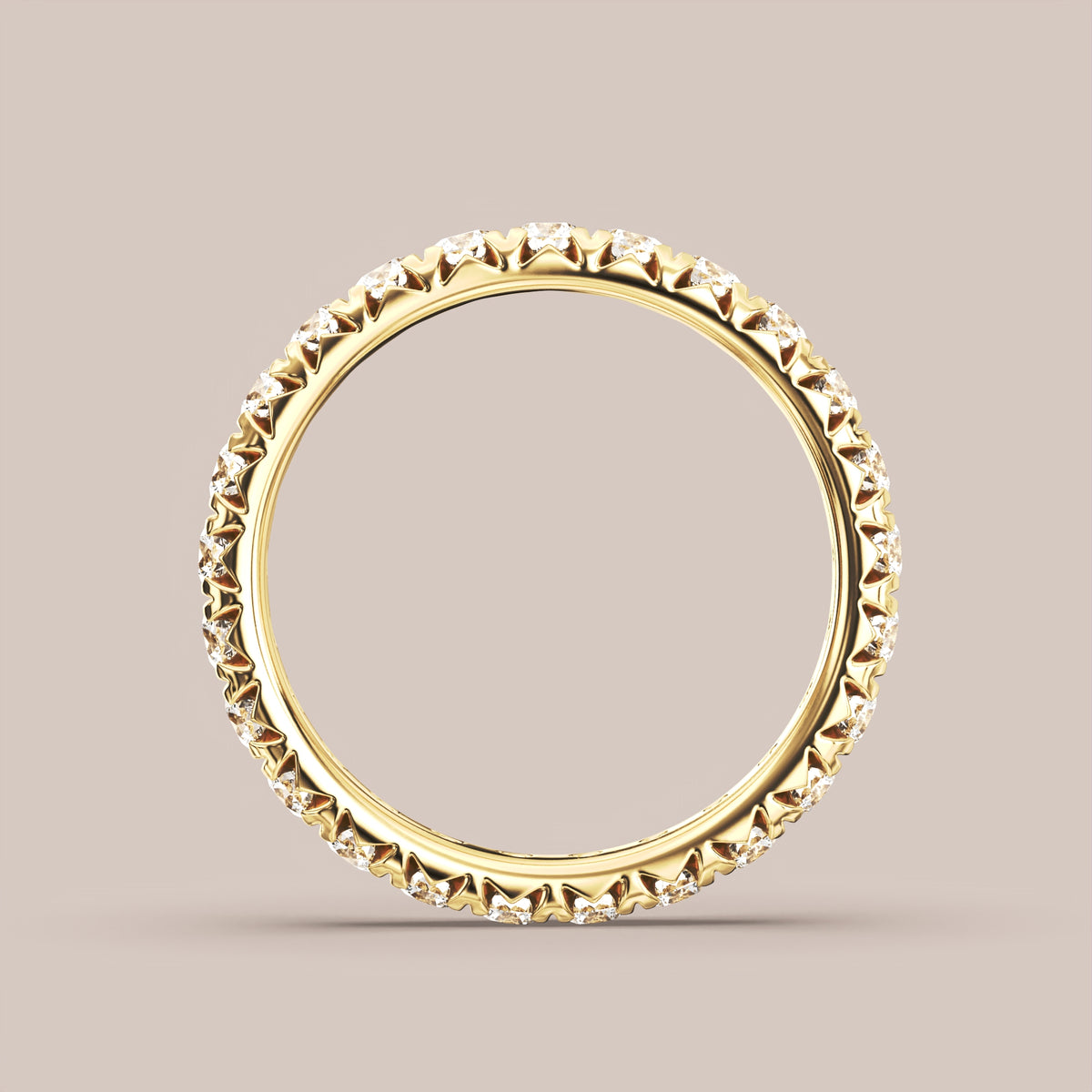 French Set Pave Diamond Band Full Eternity