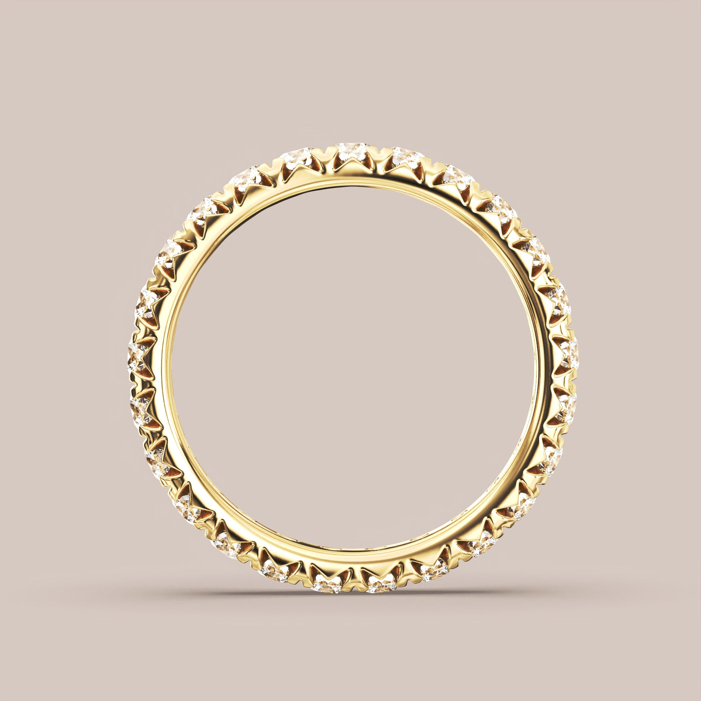 French Set Pave Diamond Band Full Eternity